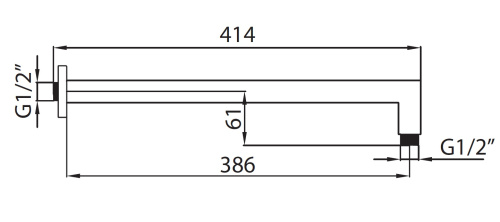 Держатель верхнего душа Creavit A14 хром - фото 2