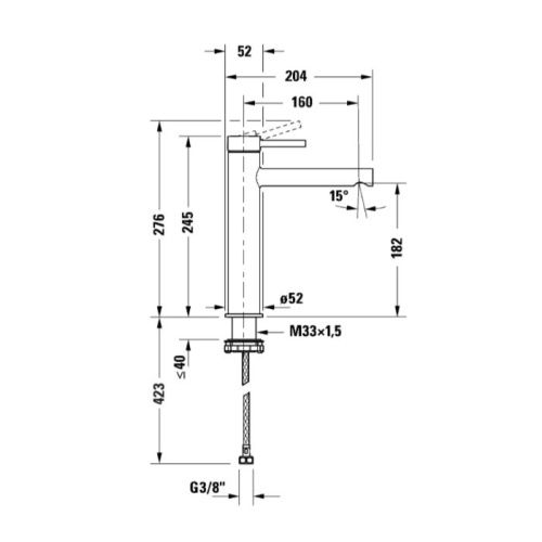 Смеситель Duravit X-Steel 316 CE1030002C46 на раковину черный - фото 2