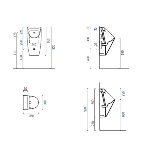 Писсуар GSI Community 909711_УЦ подвесной белый (черная точка) - фото 3