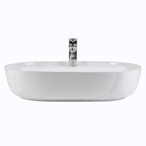 Раковина из сантехнического фарфора Bond Oval S01-600 60х40 накладная цвет белый глянцевый 1 отверстие под смеситель - фото 3