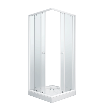 Душевой уголок Parly ZFQ81 80х80 стекло матовое профиль белый с поддоном