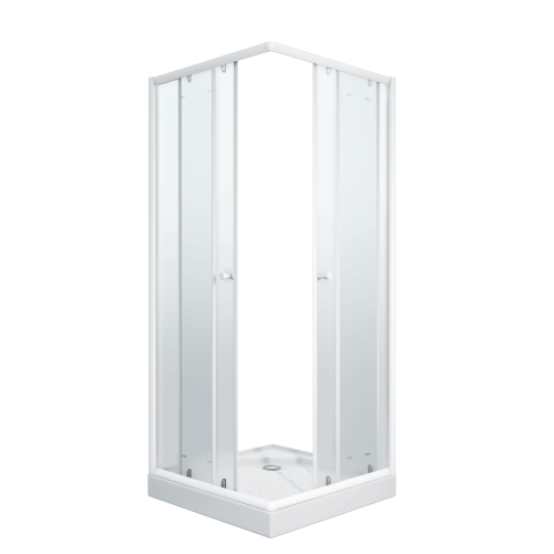 Душевой уголок Parly ZFQ81 80х80 стекло матовое профиль белый с поддоном