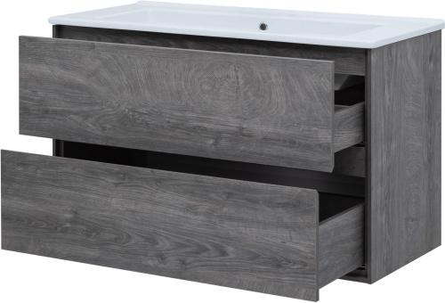 Тумба под раковину Aquanet Милан 00339972 106х46х66 подвесная цвет темное дерево - фото 3