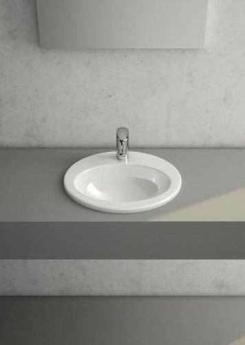 Раковина из сантехнического фарфора Vitra S20 5468B003-0001 50х40 накладная цвет белый 1 отверстие под смеситель - фото 2
