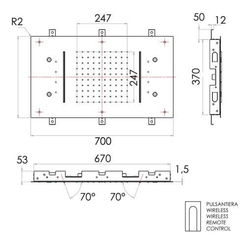 Верхний душ Remer 357RR7040N2CWDO золото глянцевое - фото 2