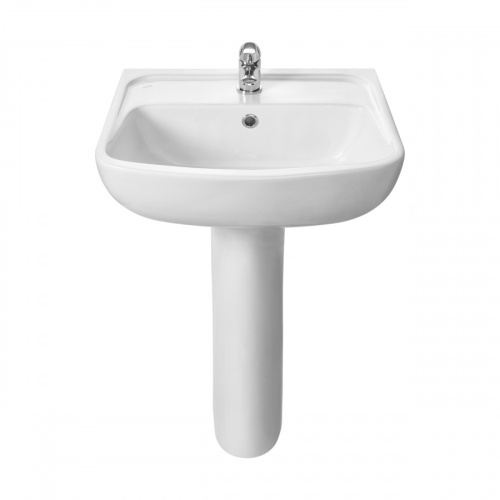 Раковина из сантехнического фарфора Santek Лонги 1WH501755 42х55 подвесная цвет белый 1 отверстие под смеситель - фото 5