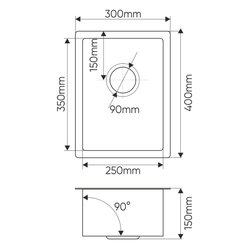 Кухонная мойка Melana ProfLine MLN-R3040H 30х40 цвет сатин поверхность матовая - фото 4