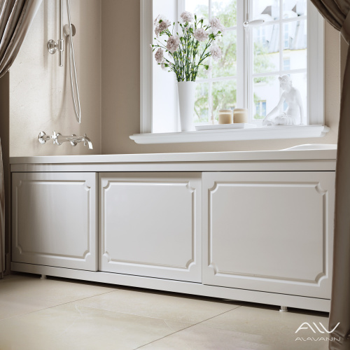 Экран под ванну Alavann Ametist 150 см ALV0251001 фронтальный МДФ раздвижной белый - фото 2
