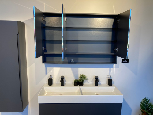 Зеркало-шкаф Orka Malta 3001311 100х16х78 подвесной цвет антрацит матовый - фото 3