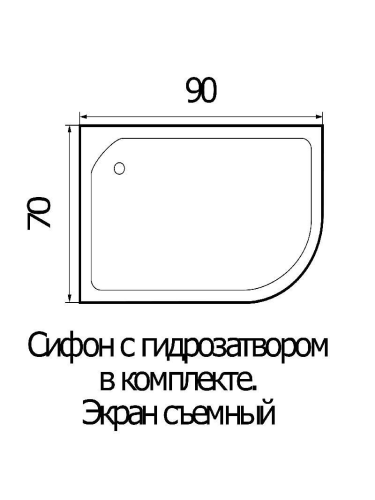 Душевой поддон WEMOR 90/70/24 R (10000000716) 90х70 акрил белый с каркасом - фото 2