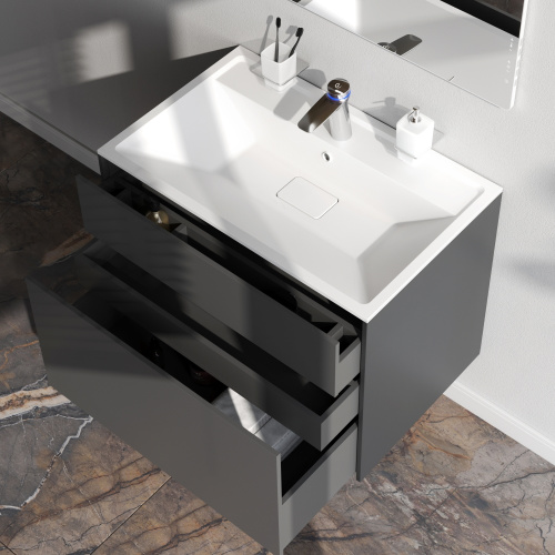 Тумба под раковину Am.Pm Inspire V2.0 M50AFHX0803GM 81х49х60 подвесная цвет графит матовый - фото 4