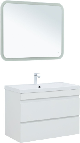 Тумба под раковину Aquanet Нота NEW 00335419 89х47х61 подвесная цвет белый - фото 5