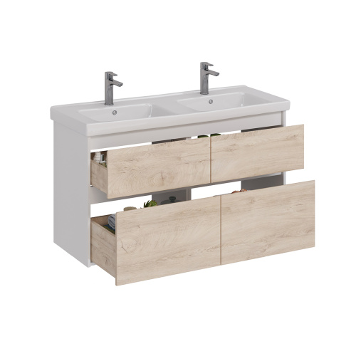 Тумба под раковину LeMark Combi LM03C125T-dub 120х45х68 напольная/подвесная цвет дуб канти/белый - фото 2