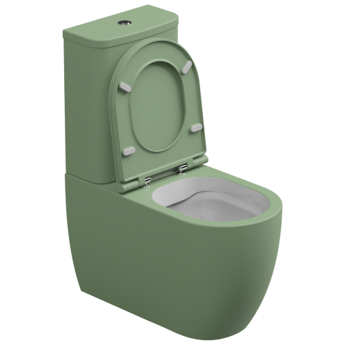 Чаша унитаза напольная GSG Ceramic Design Like LKMBLBI000/031P цвет белый/зеленый без бачка без сиденья безободковая смыв торнадо - фото 2