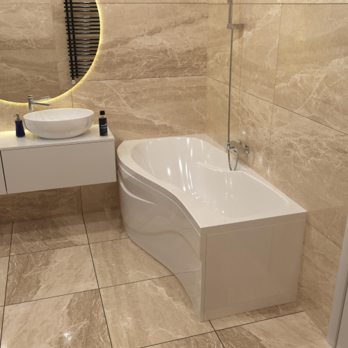 Ванна акриловая Timo VINO VINO1590L 150х90 пристенная асимметричная без каркаса - фото 3