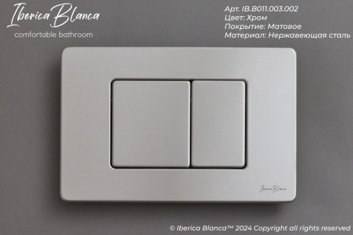 Клавиша смыва механическая Iberica Blanca INOX-C IB.B011.003.002 цвет серый - фото 2
