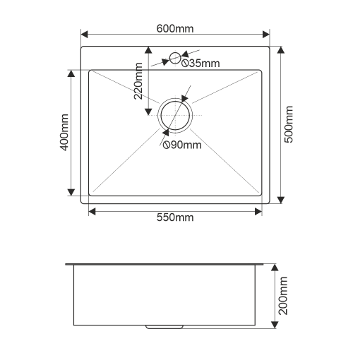 Кухонная мойка Melana ProfLine MLN-R6050HK+дозатор 60х50 цвет сатин поверхность матовая - фото 2