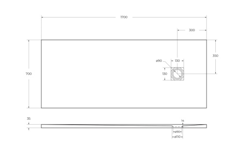 Душевой поддон BelBagno UNO TRAY-MR-UNO-AH-170/70-35-W-CR 170х70 искусственный мрамор белый - фото 3