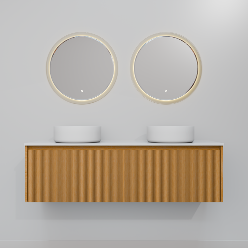 Тумба с раковиной+зеркало Art Decco Elizabeth (Элизабет) AEL14W11D3M0 140x45x40 подвесная цвет белый дуб - фото 4