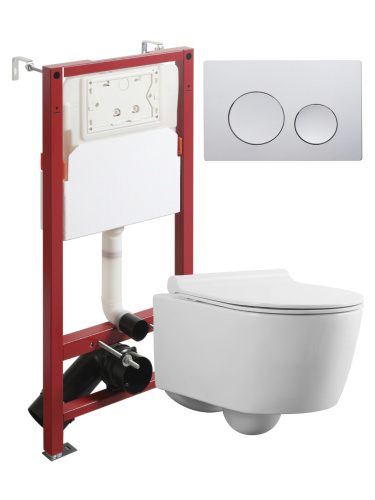 Комплект унитаз с инсталляцией и клавишей смыва Agger ATI05100+APB100 - фото 2