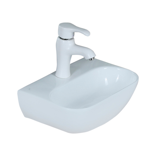 Раковина из сантехнического фарфора Melana A265-803 42х28 подвесная цвет белый 1 отверстие под смеситель - фото 5