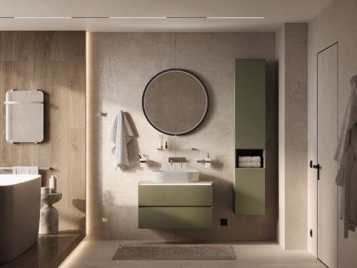 Шкаф-пенал Allen Brau Infinity 1.21009.CGM 35х32х180 подвесной цвет зеленый/серый - фото 4