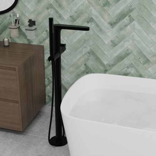 Смеситель для ванны с душем WasserKRAFT Fulda 5200 5221 напольный черный - фото 4