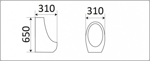 Писсуар Ceramalux X541P подвесной белый - фото 3