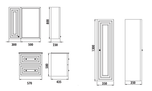 Шкаф Creavit Kayra KY1030.01.MAN 30х23х80 подвесной цвет черный - фото 2