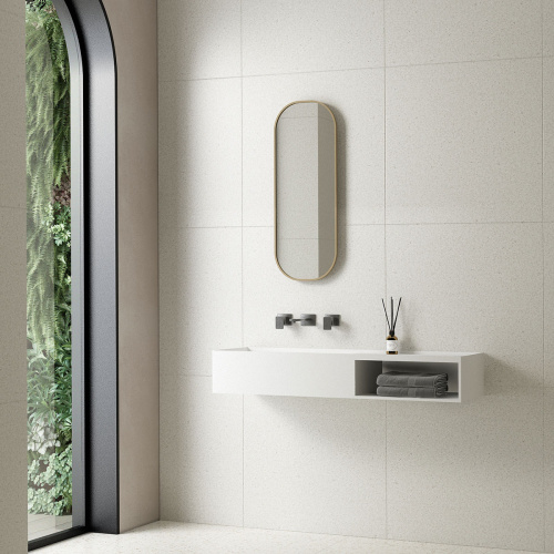 Раковина из искусственного камня Vincea VWB-6S112MW 120х40 подвесная цвет белый матовый без отверстий под смеситель