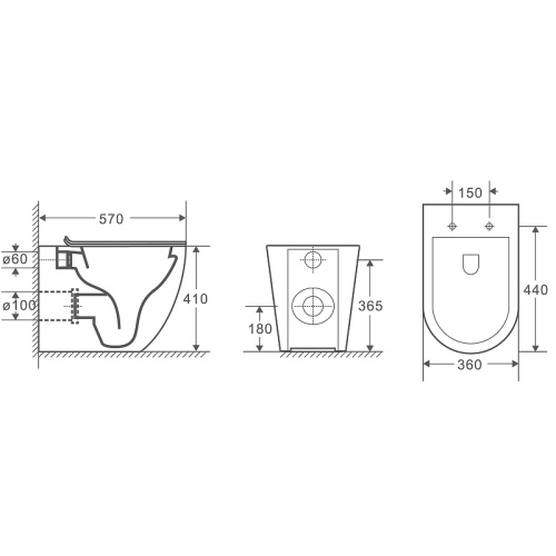 Унитаз приставной WeltWasser 10000006179 белый матовый с сиденьем микролифт безободковый душевой смыв - фото 2