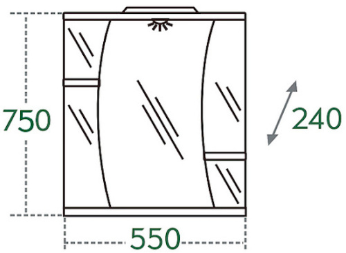 Зеркало-шкаф СанТа Лира 101053 55х24х73 подвесной цвет белый - фото 3
