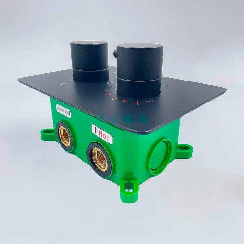 Душевая система ALMAes Weber TVZ-0808 встраиваемая цвет черный с термостатом - фото 4