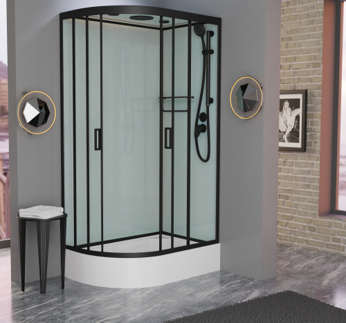 Душевая кабина Frank 145009 120х80 с крышей ориентация правая - фото 2