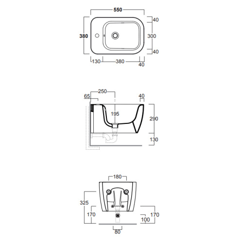 Биде Simas Henges HE19bi matt*1 подвесное - фото 2