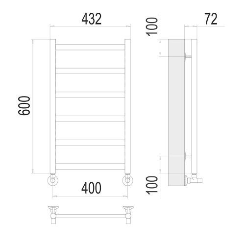 Полотенцесушитель Terminus 4670078529879 43х60 водяной хром - фото 3
