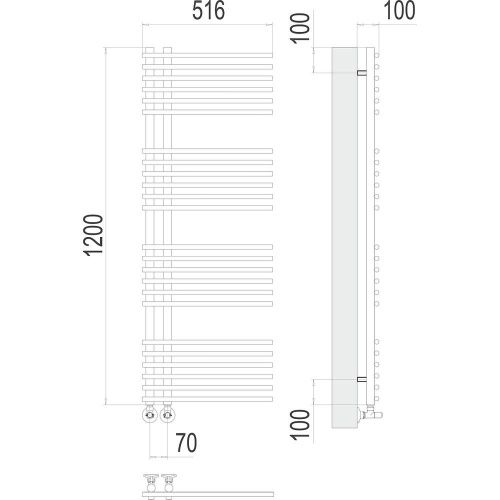 Полотенцесушитель Terminus 4670078530509 52х120 водяной хром - фото 3