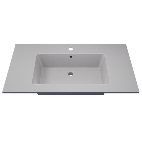 Раковина из искусственного камня Uperwood Parma Quartz 291003009 86х48 полувстраиваемая цвет белый - фото 4