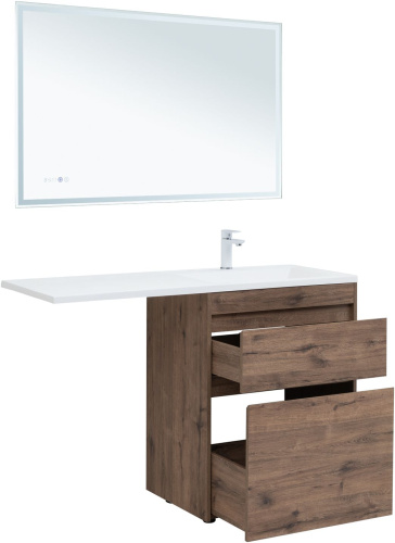 Тумба под раковину Aquanet Токио 00333652 130х48х89 напольная цвет темное дерево - фото 4