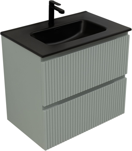 Тумба под раковину Aquanet Джейн (Flat) 00335433 70х46х64 подвесная цвет зеленый/серый - фото 3