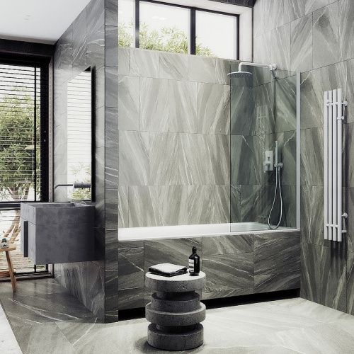Душевая шторка на ванну Maybah Glass MGV-63-1ш 70х140 стекло прозрачное профиль белый ориентация универсальная - фото 3