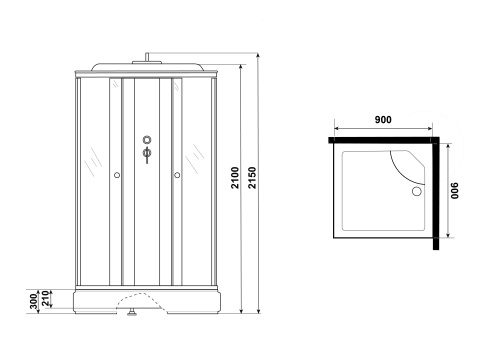 Душевая кабина Niagara Eco E90/26Q/TN 90х90 квадратная с крышей ориентация универсальная - фото 4