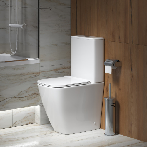 Унитаз напольный с бачком Grossman Style GR-4472S белый глянцевый с сиденьем микролифт безободковый каскадный смыв - фото 5