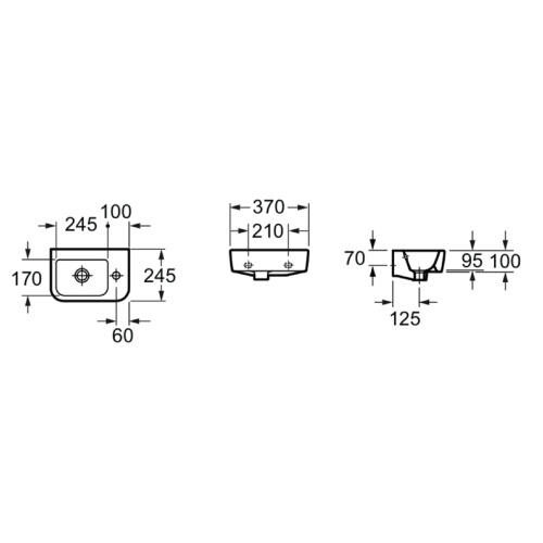 Раковина из сантехнического фарфора Lavinia Boho One 33310001R 37х25 подвесная цвет белый глянцевый 1 отверстие под смеситель - фото 4