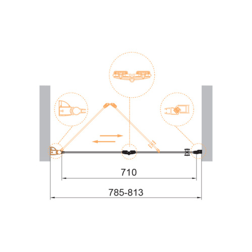 Душевая дверь Cezares ECO ECO-O-BS-12-80-C-Cr 80х195 стекло прозрачное профиль хром глянцевый - фото 3
