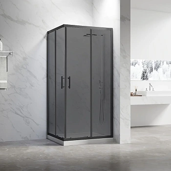 Душевой уголок Veconi Rovigo RV27B-11080-05-C8 110х80 стекло тонированное профиль черный без поддона