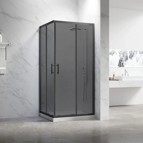 Душевой уголок Veconi Rovigo RV27B-11080-05-C8 110х80 стекло тонированное профиль черный без поддона