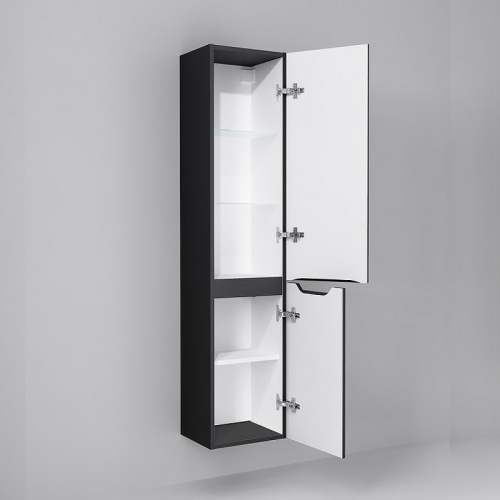 Шкаф-пенал Jorno SLIDE Sli.04.150/P/A 33х27х150 подвесной цвет антрацит - фото 2