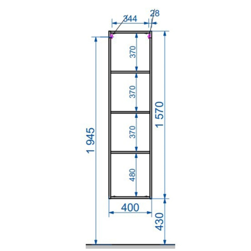 Шкаф-пенал Эстет Dallas Luxe ФР-00001947 40х34х157 подвесной цвет белый - фото 5