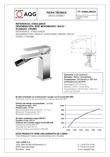 Смеситель AQG Bold 01BOL200BL на биде белый матовый - фото 2